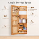 Jewelry Armoire Organizer With Full Length Mirror, Wall Mounted Lockable Cabinet With LED Light by Unique Piece Furniture