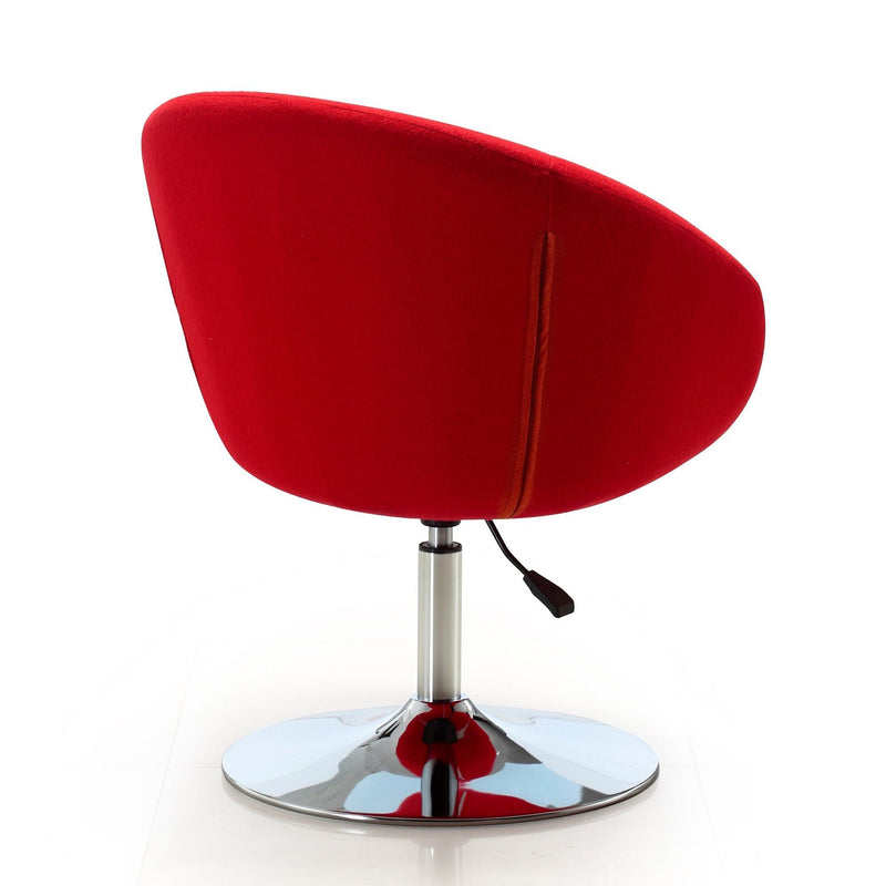 Upholstered Swivel Lounge Chair With Adjustable Height - Red, photo 3 of 6