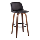 Toriano - Mid Century Modern Fixed Height Barstool Swivel And Round Footrest (Set of 2) by HouseOfZazla