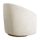 Upholstered 360 Degree Swivel Chair - Cream by HouseOfZazla