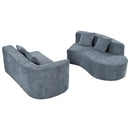 U_Style 132" Modern Sectional Sofa with Curved Design