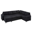 Convertible U-Shaped Sectional Sofa Bed With USB Ports And Storage by HouseOfZazla