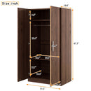 2 Door Wooden Wardrobe Armoire With 3 Storage Shelves - Brown by HouseOfZazla
