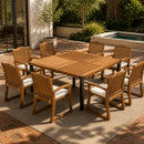 9-Piece Acacia Wood Outdoor Patio Dining Set