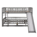 Low Bunk Bed With Slide, Fence And Ladder by Unique Piece Furniture
