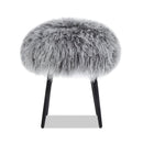 Alberta - Mongolian Sheepskin Round Ottoman by HouseOfZazla