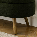 Ottoman Oval Storage Bench With Rubber Wood Legs by HouseOfZazla