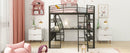 Loft Bed With 4 Layers Of Shelves And L-Shaped Desk, Stylish Metal Frame Bed With A Set Of Sockets, USB Ports And And Wireless Charging by HouseOfZazla