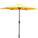 8.8 feet Outdoor Aluminum Patio Umbrella, Patio Umbrella, Market Umbrella with 33 pounds Round Resin Umbrella Base, Push Button Tilt and Crank lift, Yellow
