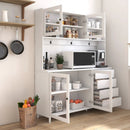 63" W Large Kitchen Hutch Cabinet, Freestanding Pantry Storage by HouseOfZazla