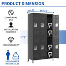 6 Door Lockers With Lock For Secure Storage - Black by Unique Piece Furniture