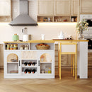 U_STYLE Sideboard with Extendable Tabletop and Wine Rack