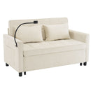 Pull-Out Sleeper Sofa With Reversible Backrest Cushion, Side Pockets, 2 USB Ports And A Phone Holder For Living Room by Unique Piece Furniture
