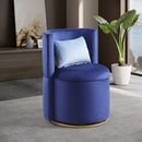 360 Swivel Accent Chair with Storage Function, Velvet Curved Chair with Gold Metal Base for Living Room, Nursery, Bedroom