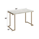 Boice II - Faux Marble Top Sofa Table - White / Champagne