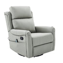 Manual Recliner Swivel Rocking Chair With 8-Point Massage and Heating