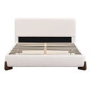 Queen Size Elegant Terry Upholstered Bed - White