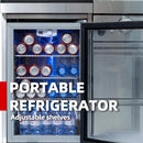 Castelle Flame 44-Inch 6-Burner 85K BTU Stainless Steel Outdoor BBQ Kitchen Island Grill With Wine Cooler, Rotisserie Kit, And Storage Cabinets (SAK97105)