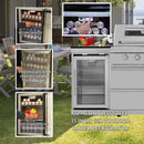 Castelle Flame Verona 44-Inch 6-Burner 85K BTU Stainless Steel Outdoor BBQ Kitchen Grill Island With Wine Cooler, Rotisserie Kit, And Storage Cabinets (SAK97105)
