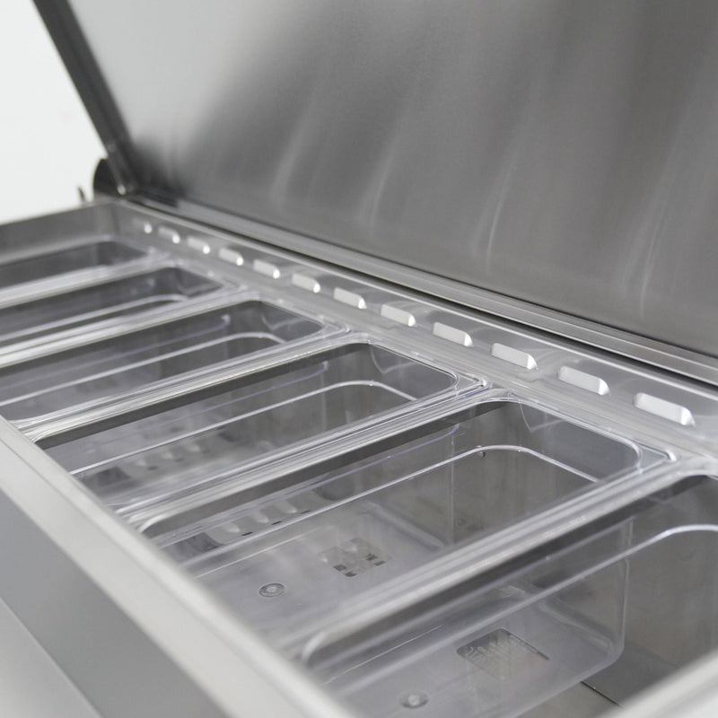 44" Commercial Pizza Prep Table With Built-In 11 Cu.Ft. Refrigerator (SAK09621)