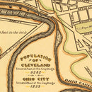 Vintage Map of Cleveland, Ohio 1937