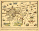 Vintage Map of Cleveland, Ohio 1937