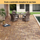 Interlocking Deck Tiles Striped Pattern Waterproof Brown by HouseOfZazla