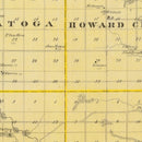 Vintage Map of Howard County, Iowa 1875