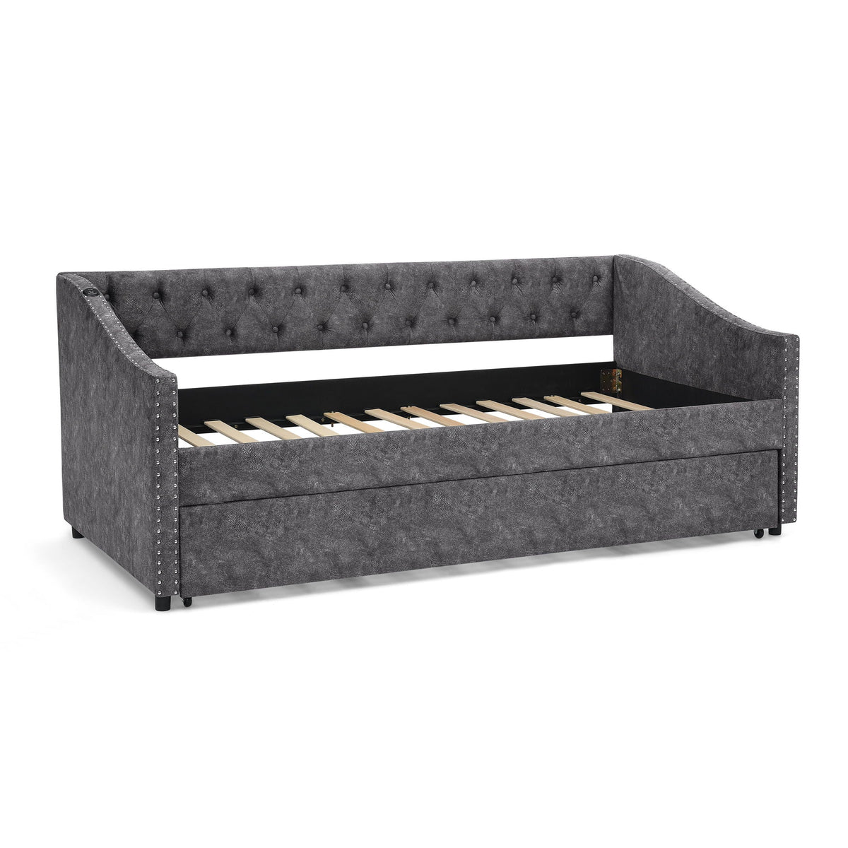 Upholstered Daybed With USB Charging & Pull Out Bed, photo 17 of 40