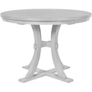 5-Piece Rustic Round Pedestal Extendable Dining Table Set with 15.7" Removable Leaf and Simple Dining Chirs for Small Places, Gray