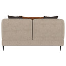 Repley - Upholstered Sculpted Track Arm Loveseat - Beige by HouseOfZazla