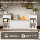 Entryway Storage Bench With Cushion, Drawers & Open Shelves by HouseOfZazla