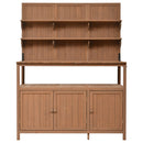 TOPMAX Potting Bench with Hutch, 50.2' Solid Fir Wood Garden Workstation by HouseOfZazla
