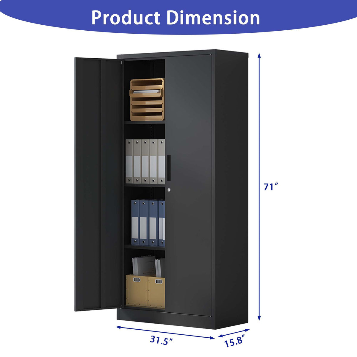Heavy Metal Garage Storage Cabinet With Locking Doors, Steel, Adjustable Shelves, photo 13 of 34