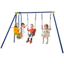 440 Pounds Kids Swing Set with Two Swings and One Glider by DirectDeals