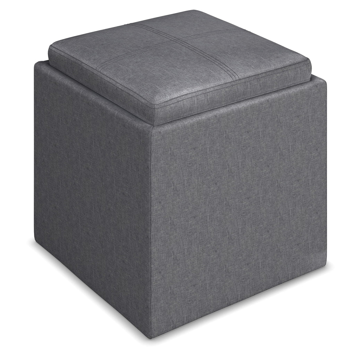 Rockwood - Upholstered Cube Storage Ottoman With Tray, photo 30 of 40