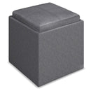 Rockwood - Upholstered Cube Storage Ottoman With Tray by Unique Piece Furniture