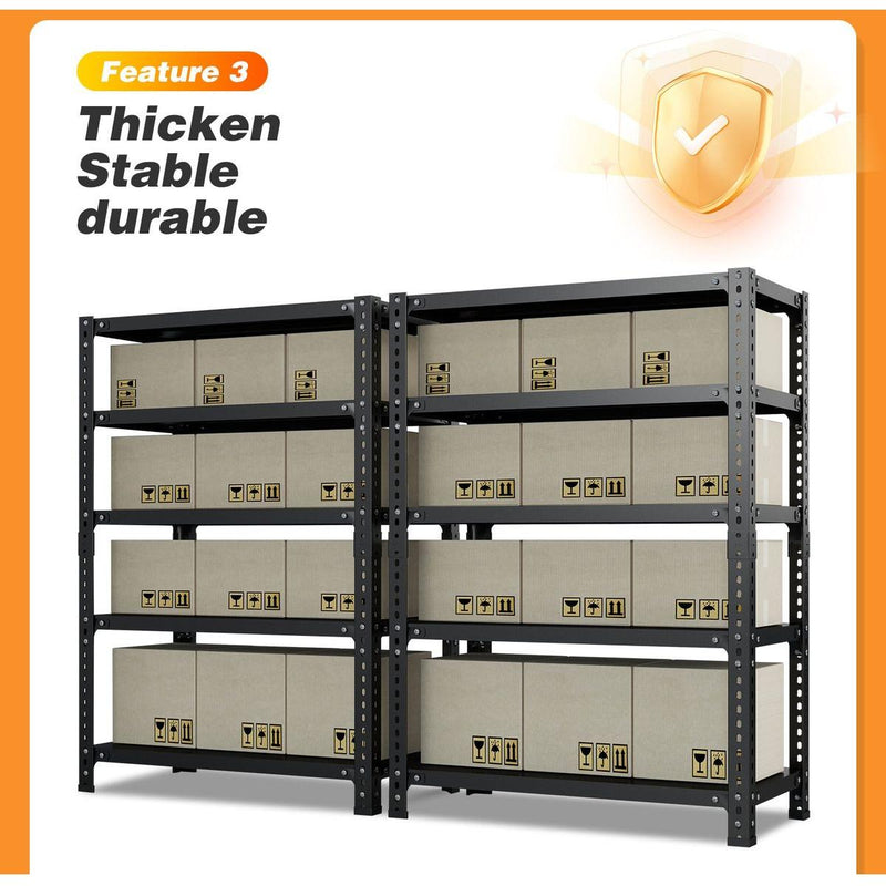 Household storage rack, adjustable display rack, basement balcony storage rack, carbon steel storage rack, 120cm * 40cm * 180cm, five floors (black)