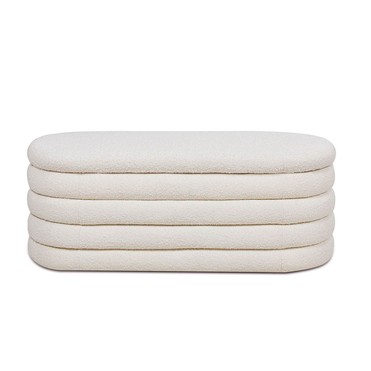 Fuji - Upholstered Oval Storage Bench, photo 14 of 34