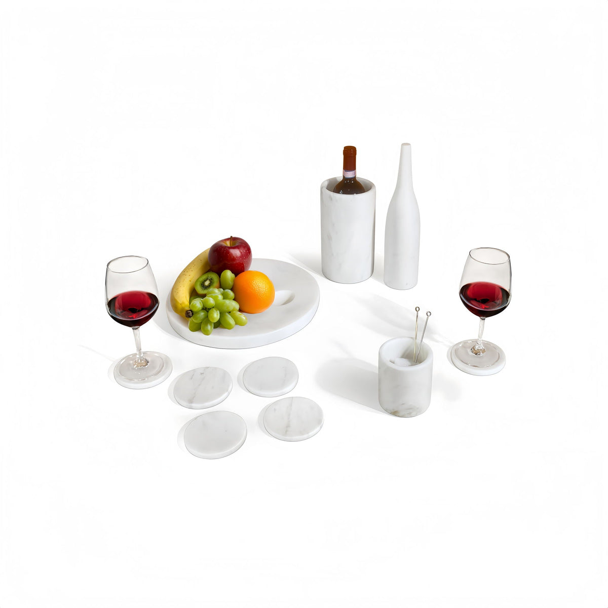 10 Pieces Luxury Natural Marble Dining Room Accessories Set, photo 14 of 33