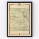 Vintage Map of Butler County, Iowa 1875