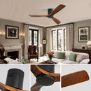 Ceiling Fan With 3 Solid Blades, Remote Controlled Reversible DC Motor - Black by Unique Piece Furniture