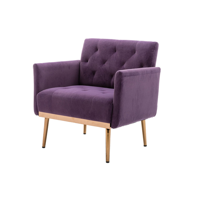 Accent Chair, leisure single sofa with Rose Golden feet