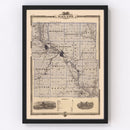 Vintage Map of Black Hawk County, Iowa 1875