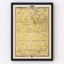 Vintage Map of Benton County, Iowa 1875