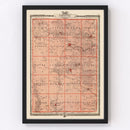 Vintage Map of Fayette County, Iowa 1875
