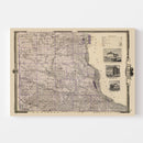Vintage Map of Clayton County, Iowa 1875