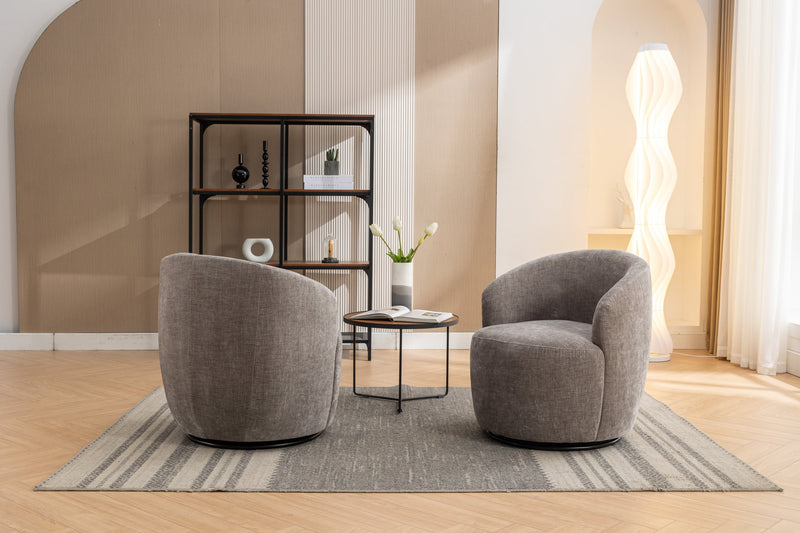 Walker Edison | Chenille Swivel Accent Barrel Chair