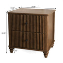 Modern Fluted Nightstand With 3 Drawers