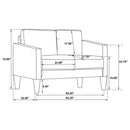 Weld 3 Piece Upholstered Track Arm Sofa Set - Black by HouseOfZazla